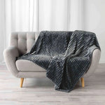 Plaid épais et doux cocooning d'hiver gris foncé