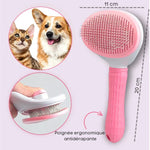 Brosse Autonettoyante Pour Chiens et Chats Rose